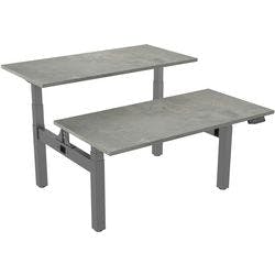 euroseats Dual Bench Sitz-Stehschreibtisch Rechteckig Weiß Beton H-Fuß-Gestell 4 Schreibtischcontainer 1.600 (B) x 800 (T) x 1.305 (H) mm Metall Produktbild