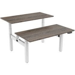 euroseats Dual Bench Sitz-Stehschreibtisch Rechteckig Weiß Eiche H-Fuß-Gestell 4 Schreibtischcontainer 1.600 (B) x 800 (T) x 1.305 (H) mm Metall Produktbild