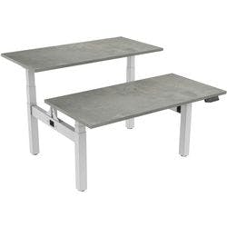 euroseats Dual Bench Sitz-Stehschreibtisch Rechteckig Weiß Beton H-Fuß-Gestell 4 Schreibtischcontainer 1.600 (B) x 800 (T) x 1.305 (H) mm Metall Produktbild