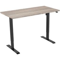 euroseats 1-Motor Sitz-Stehschreibtisch Rechteckig Weiß Eiche T-Fuß 2 Schreibtischcontainer 1.600 (B) x 800 (T) x 1.235 (H) mm Metall Produktbild