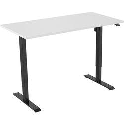 euroseats 1-Motor Sitz-Stehschreibtisch Rechteckig Weiß T-Fuß 2 Schreibtischcontainer 1.600 (B) x 800 (T) x 1.235 (H) mm Metall Produktbild