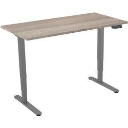 euroseats Sitz-Stehschreibtisch Rechteckig Weiß Eiche T-Fuß 2 Schreibtischcontainer 1.600 (B) x 800 (T) x 1.275 (H) mm Metall Produktbild