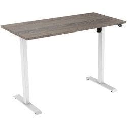 euroseats 1-Motor Sitz-Stehschreibtisch Rechteckig Weiß Eiche T-Fuß 2 Schreibtischcontainer 1.600 (B) x 800 (T) x 1.235 (H) mm Metall Produktbild