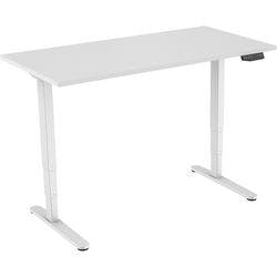 euroseats Sitz-Stehschreibtisch Rechteckig Weiß T-Fuß 2 Schreibtischcontainer 1.600 (B) x 800 (T) x 1.275 (H) mm Metall Produktbild