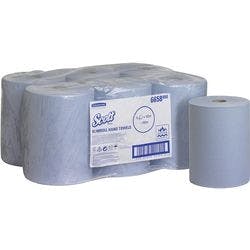 Scott Slimroll Falthandtücher Gerollt Blau 1-lagig 6658 6 Rollen à 165 m Produktbild