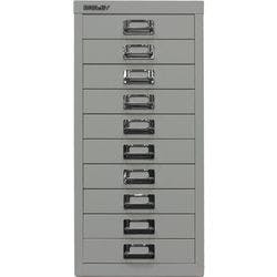 Bisley Schubladenschrank 10 Schübe Lichtgrau 279 x 380 x 590 mm Produktbild