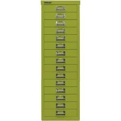 Bisley Schubladenschrank 15 Schübe Grün 279 x 380 x 860 mm Produktbild