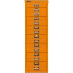 Bisley Schubladenschrank 15 Schübe Orange 279 x 380 x 860 mm Produktbild
