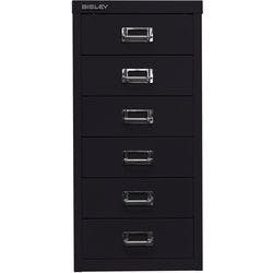 Bisley Schubladenschrank 6 Schübe Schwarz 279 x 380 x 590 mm Produktbild