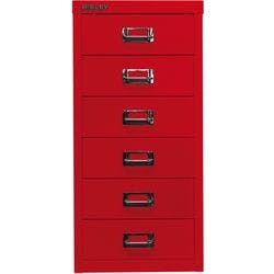Bisley Schubladenschrank Multidrawer 6 Schübe Rot 279 x 380 x 590 mm Produktbild