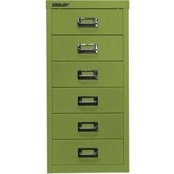 Bisley Schubladenschrank 6 Schübe Grün 279 x 380 x 590 mm Produktbild