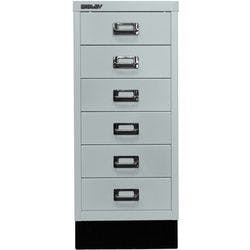 Bisley Schubladenschrank 6 Schübe Hellgrau 279 x 380 x 670 mm Produktbild