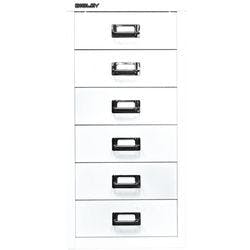 Bisley Schubladenschrank 6 Schübe Verkehrsweiß 279 x 380 x 590 mm Produktbild
