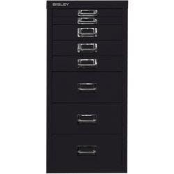 Bisley Schubladenschrank 8 Schübe Schwarz 279 x 380 x 590 mm Produktbild