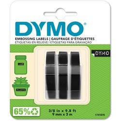 Dymo 3D Prägeetiketten S0847730 Weiß auf Schwarz 9 mm x 3 m 3 Stück Produktbild