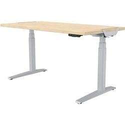 Fellowes Levado Elektrisch Höhenverstellbar Sitz-Stehschreibtisch Rechteckig Ahorn T-Fuß 1.829 (B) x 698 (T) x 1.257 (H) mm MFC (Melaminbeschichtete Spanplatte), PVC (Polyvinylchlorid), Stahl Produktbild