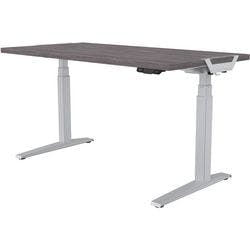Fellowes Levado Elektrisch Höhenverstellbar Sitz-Stehschreibtisch Rechteckig Eiche T-Fuß 1.829 (B) x 698 (T) x 1.257 (H) mm MFC (Melaminbeschichtete Spanplatte), PVC (Polyvinylchlorid), Stahl Produktbild