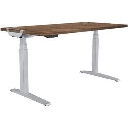 Fellowes Levado Elektrisch Höhenverstellbar Sitz-Stehschreibtisch Rechteckig Walnuss T-Fuß 1.829 (B) x 698 (T) x 1.257 (H) mm MFC (Melaminbeschichtete Spanplatte), PVC (Polyvinylchlorid), Stahl Produktbild