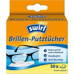 Swirl Feuchte Brillenputztücher Weiß 30 Stück Produktbild