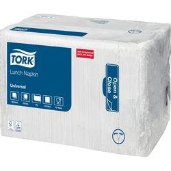 Tork Servietten 1-lagig Papier Weiß 33 x 33 cm 8 Stück à 500 Blatt Produktbild
