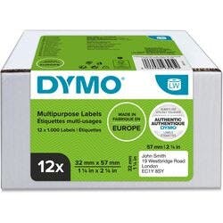 Dymo LW 2093095 / 11354 Authentic Mehrzwecketiketten Selbstklebend Weiß 32 x 57 mm 12 Rollen mit 1000 Etiketten Produktbild