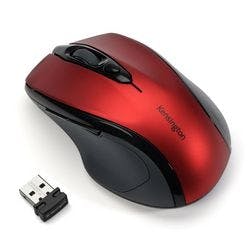 Kensington Pro Fit Kabellose Ergonomische Mid-Size Maus K72422WW Optisch Für Rechtshänder USB-A Nano Receiver Rot Produktbild