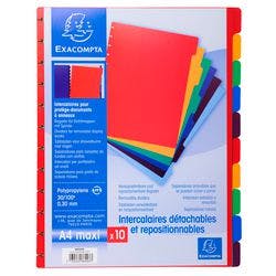 Exacompta Blanko Register DIN A4 Maxi Farbig Sortiert 10-teilig PP (Polypropylen) 86003E 10 Stück Produktbild
