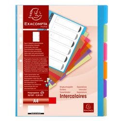 Exacompta Chromaline Blanko Register DIN A4 Farbig Sortiert 6-teilig PP (Polypropylen) 11 Löcher 3606E 25 Stück Produktbild