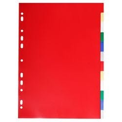 Exacompta Blanko Register DIN A4 Farbig Sortiert 12-teilig PP (Polypropylen) 11 Löcher 3012E 50 Stück Produktbild