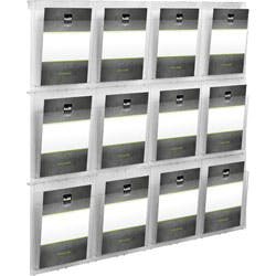 helit The Placativ DIN A4 Prospekthalter Wandmontiert Glasklar H6811102 113,6 x 5,4 x 97,8 cm Produktbild