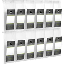 helit The Placativ DIN A4 Prospekthalter Wandmontiert Glasklar H6812202 85,2 x 5,4 x 65,2 cm Produktbild