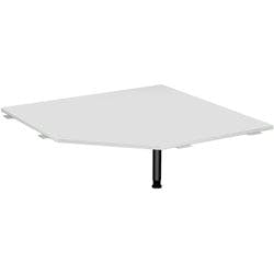 4 Fuß Flex Verkettungsplatte Fünfeck 90° mit Stützfuß, mit Kabelführung, inkl. Verkettungsmaterial, höhenverstellbar, 1225x1225x680-800, Lichtgrau/Anthrazit Produktbild