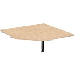 4 Fuß Flex Verkettungsplatte Fünfeck 90° mit Stützfuß, mit Kabelführung, inkl. Verkettungsmaterial, höhenverstellbar, 1225x1225x680-800, Buche/Anthrazit Produktbild