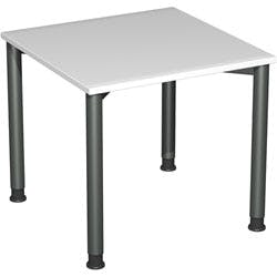 4 Fuß Flex Schreibtisch höhenverstellbar, 800x800x680-800, Lichtgrau/Anthrazit Produktbild