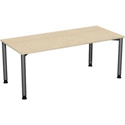 4 Fuß Flex Schreibtisch höhenverstellbar, 1800x800x680-800, Ahorn/Anthrazit Produktbild