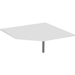 4 Fuß Flex Verkettungsplatte Fünfeck 90° mit Stützfuß, mit Kabelführung, inkl. Verkettungsmaterial, höhenverstellbar, 1225x1225x680-800, Lichtgrau/Silber Produktbild