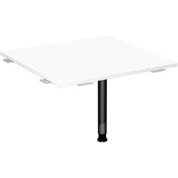 4 Fuß Flex Verkettungsplatte Volleck 90° mit Stützfuß, mit Kabelführung, inkl. Verkettungsmaterial, höhenverstellbar, 800x800x680-800, Weiß/Anthrazit Produktbild