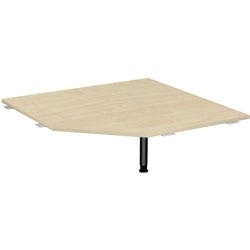 4 Fuß Flex Verkettungsplatte Fünfeck 90° mit Stützfuß, mit Kabelführung, inkl. Verkettungsmaterial, höhenverstellbar, 1225x1225x680-800, Ahorn/Anthrazit Produktbild