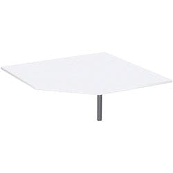4 Fuß Flex Verkettungsplatte Fünfeck 90° mit Stützfuß, mit Kabelführung, inkl. Verkettungsmaterial, höhenverstellbar, 1225x1225x680-800, Weiß/Silber Produktbild