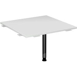 4 Fuß Flex Verkettungsplatte Volleck 90° mit Stützfuß, mit Kabelführung, inkl. Verkettungsmaterial, höhenverstellbar, 800x800x680-800, Lichtgrau/Anthrazit Produktbild