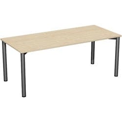 4 Fuß Flex Schreibtisch feste Höhe, 1800x800x720, Ahorn/Anthrazit Produktbild