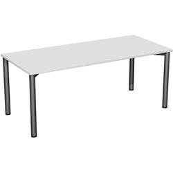 4 Fuß Flex Schreibtisch feste Höhe, 1800x800x720, Lichtgrau/Anthrazit Produktbild