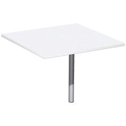 4 Fuß Flex Verkettungsplatte Volleck 90° mit Stützfuß, mit Kabelführung, inkl. Verkettungsmaterial, höhenverstellbar, 800x800x680-800, Weiß/Silber Produktbild