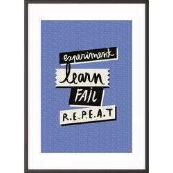 Paperflow Wandbild "Experiment learn fail repeat" 297 x 420 mm Produktbild