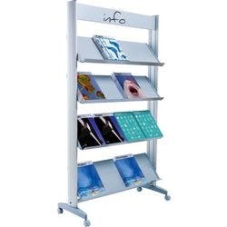 Paperflow Prospektständer 16x DIN A4 Silber Produktbild