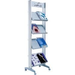 Paperflow Prospektständer 12 x A4 quer Silber Produktbild