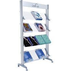 Paperflow Prospektständer 16 x A4 Silber Produktbild