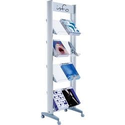 Paperflow Prospektständer 8 x A4 Silber Produktbild
