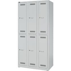 Bisley Light LIGHT Stahl Schließfach 6 Türen 6 Abteile Schlüssel 900 x 500 x 1.850 mm Hellgrau Produktbild