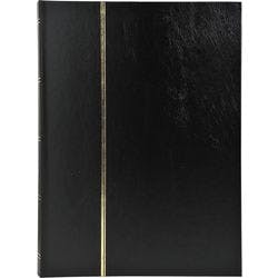 Briefmarkenalbum mit Kunstledereinband Schwarz 64 Seiten Produktbild